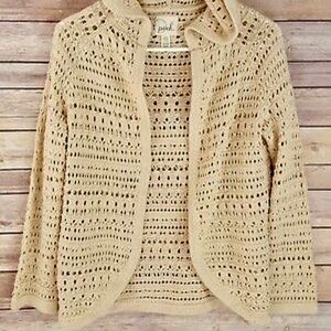 Peek hooded cardigan sweater Sz L(8)